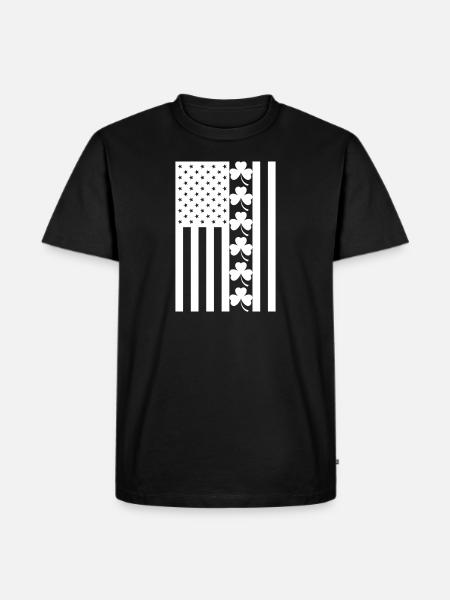 St Patricks Day American Flag - Men's Premium Organic T-Shirt - black