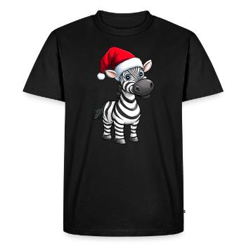Santa Claus Zebra - Men's Premium Organic T-Shirt - black - Front - Nico (187cm)