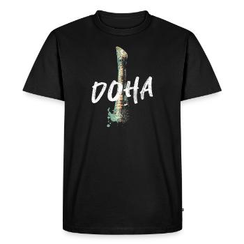 "Illustration détail Stade Sheikh Khalifa, Doha - T-shirt Premium bio Homme - noir - Devant - Nico (187cm)