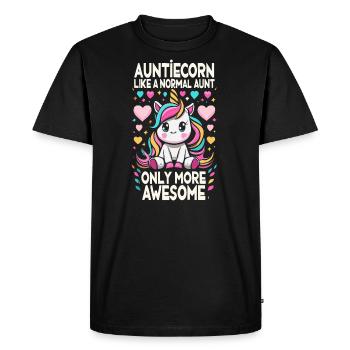 Tante, Tante, Licorne - T-shirt Premium bio Homme - noir - Devant - Nico (187cm)