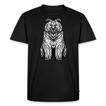Bear Polygon - Men's Premium Organic T-Shirt - black - Front - Nico (187cm)