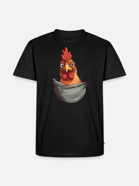Chicken In Pocket - Men's Premium Organic T-Shirt - black
