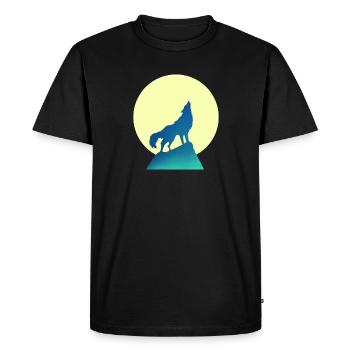 Wolf Moon Silhouette - Men's Premium Organic T-Shirt - black - Front - Nico (187cm)
