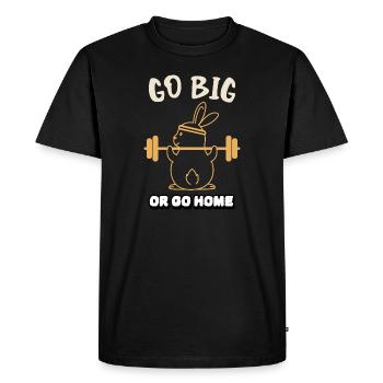 Voyez les choses en grand ou rentrez chez vous - T-shirt Premium bio Homme - noir - Devant - Nico (187cm)