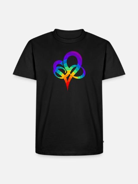 Rainbow heart - Men's Premium Organic T-Shirt - black