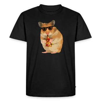 Hamster Pizza Lunettes de soleil - T-shirt Premium bio Homme - noir - Devant - Nico (187cm)