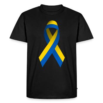 Paix pour l’Ukraine - T-shirt Premium bio Homme - noir - Devant - Nico (187cm)