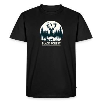 Silhouette de la faune de la Forêt-Noire - T-shirt Premium bio Homme - noir - Devant - Nico (187cm)