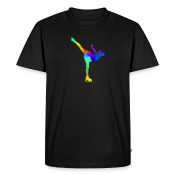 Patinage artistique Patin à glace Polygone arc-en-ciel - T-shirt Premium bio Homme - noir - Devant - Nico (187cm)