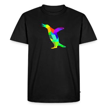 Pingouin arc-en-ciel animaux polygone - T-shirt Premium bio Homme - noir - Devant - Nico (187cm)