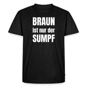 Le brun n’est que le marais - T-shirt Premium bio Homme - noir - Devant - Nico (187cm)