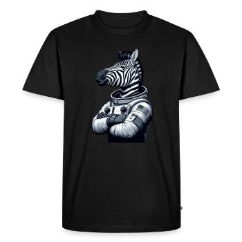 Zebra Astronaut : Exploration spatiale - T-shirt Premium bio Homme - noir - Devant - Nico (187cm)
