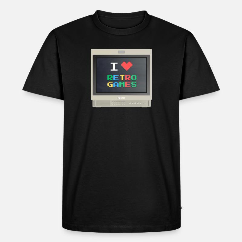 PVM Lover - Retrogames (Beige) - Männer Premium Bio T-Shirt - Schwarz