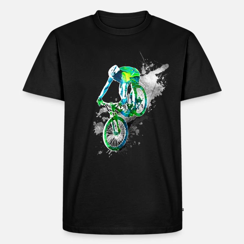 Downhill action - Männer Premium Bio T-Shirt - Schwarz