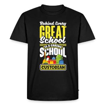 School Custodian Janitor Behind Every Great School - Men's Premium Organic T-Shirt - black - Front - Nico (187cm)