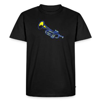 Trumpet Illustration - Men's Premium Organic T-Shirt - black - Front - Nico (187cm)