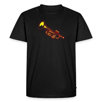 Trompette en laiton design - T-shirt Premium bio Homme - noir - Devant - Nico (187cm)