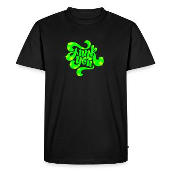 Conception de texte punk néon vert - T-shirt Premium bio Homme - noir - Devant - Nico (187cm)