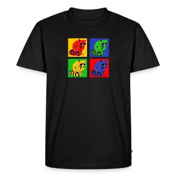 Cute raccoon - Men's Premium Organic T-Shirt - black - Front - Nico (187cm)