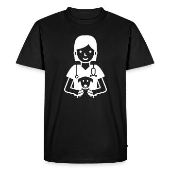 Gardienne d’animaux - T-shirt Premium bio Homme - noir - Devant - Nico (187cm)