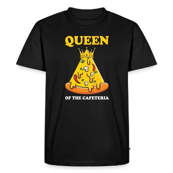 Reine de la Pizza de la Cafétéria – Style Drôle - T-shirt Premium bio Homme - noir - Devant - Nico (187cm)