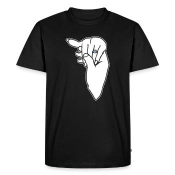 Bague de mariage de fiançailles Main - T-shirt Premium bio Homme - noir - Devant - Nico (187cm)