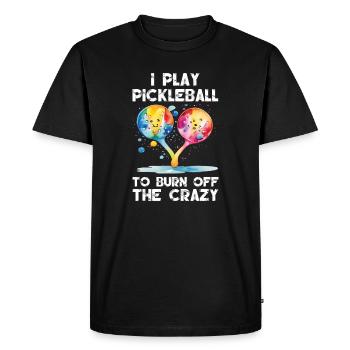 Je joue au pickleball pour brûler les fous - T-shirt Premium bio Homme - noir - Devant - Nico (187cm)