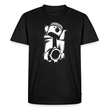 Piston illustration tuning engines workshop icon - Men's Premium Organic T-Shirt - black - Front - Nico (187cm)