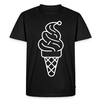 Cornet de crème glacée Dessin - T-shirt Premium bio Homme - noir - Devant - Nico (187cm)