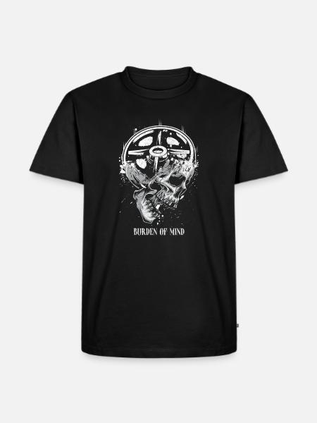 Burden of Mind Skull Wheel - Men's Premium Organic T-Shirt - black