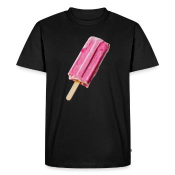 Glace rose au STil - T-shirt Premium bio Homme - noir - Devant - Nico (187cm)