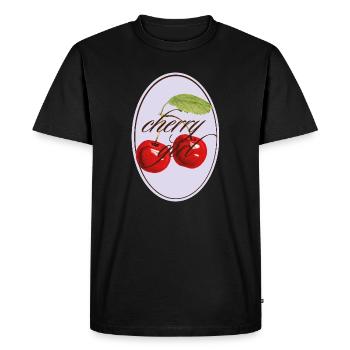 Cherry Girl Vintage Look - Men's Premium Organic T-Shirt - black - Front - Nico (187cm)