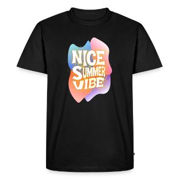 Belle ambiance estivale - T-shirt Premium bio Homme - noir - Devant - Nico (187cm)