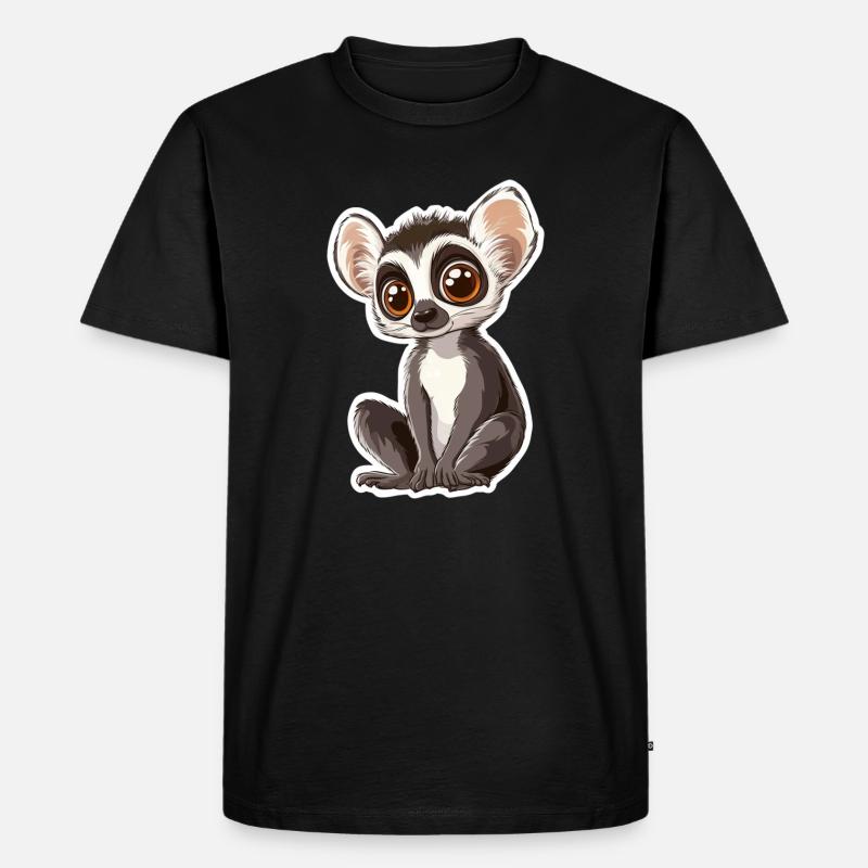Lemur - Männer Premium Bio T-Shirt - Schwarz