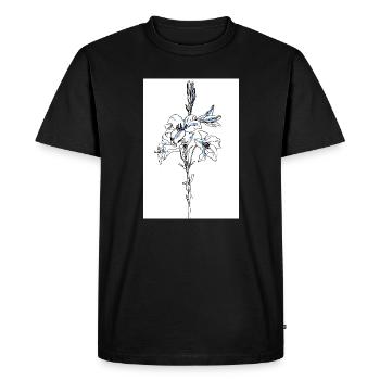 Blue lillies - Men's Premium Organic T-Shirt - black - Front - Nico (187cm)