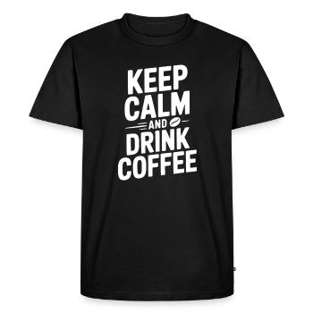 Keep Calm and Drink Coffee - Men's Premium Organic T-Shirt - black - Front - Nico (187cm)