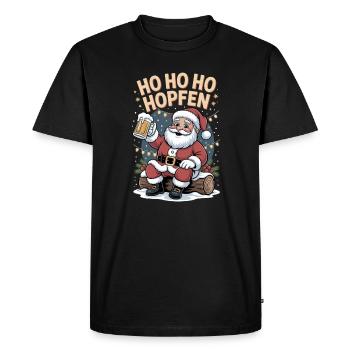 Nikolaus Ho Ho Houblon Bière Drôle Noël - T-shirt Premium bio Homme - noir - Devant - Nico (187cm)
