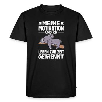 Ma motivation et moi - actuellement séparés - T-shirt Premium bio Homme - noir - Devant - Nico (187cm)