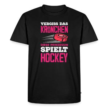 Funny Hockey Hockey Player Gift - Men's Premium Organic T-Shirt - black - Front - Nico (187cm)