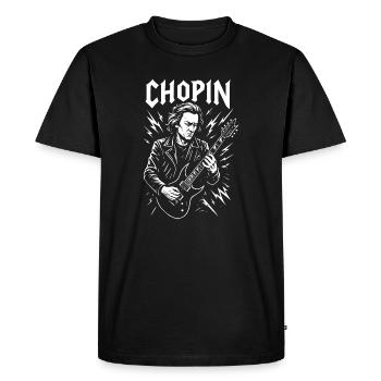 Chopin Electric Guitar Portrait - Men's Premium Organic T-Shirt - black - Front - Nico (187cm)
