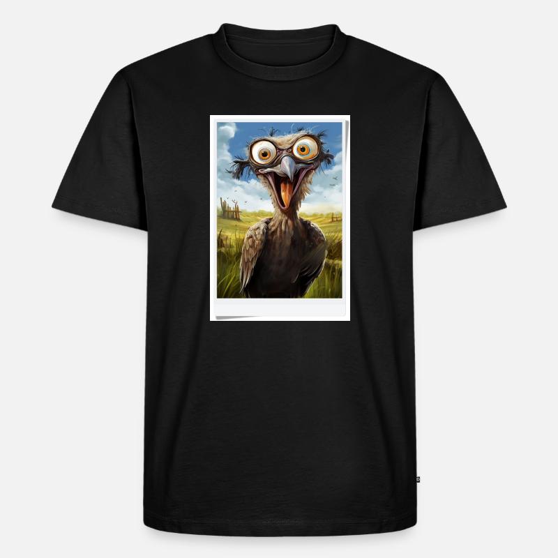 Vogel im Feld Vierrätsel - Männer Premium Bio T-Shirt - Schwarz