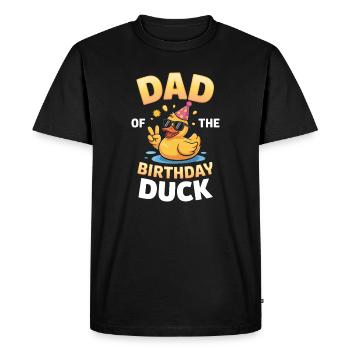 Birthday Duck Dad Tee - Men's Premium Organic T-Shirt - black - Front - Nico (187cm)