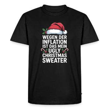 L’inflation rencontre le moche pull de Noël - T-shirt Premium bio Homme - noir - Devant - Nico (187cm)