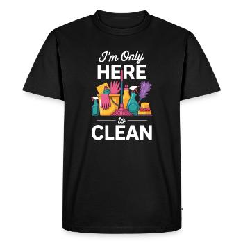 Motif humoristique domestique de l’équipe de ménage - T-shirt Premium bio Homme - noir - Devant - Nico (187cm)