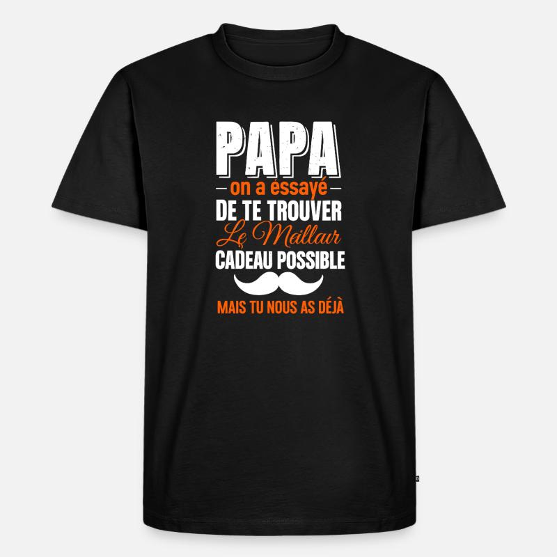 Papa sucht das perfekte Geschenk - Männer Premium Bio T-Shirt - Schwarz