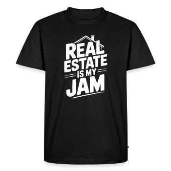 L’immobilier, c’est mon truc - T-shirt Premium bio Homme - noir - Devant - Nico (187cm)