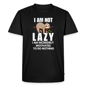 Sloth Spirit Animal Funny Nap Lover I'm Not Lazy - T-shirt Premium bio Homme - noir - Devant - Nico (187cm)