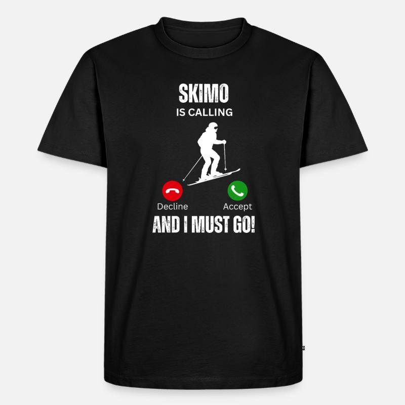Skimo ruft - Männer Premium Bio T-Shirt - Schwarz
