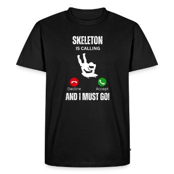 Squelette appelle - T-shirt Premium bio Homme - noir - Devant - Nico (187cm)