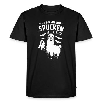 I'm just here to spit funny Halloween - Men's Premium Organic T-Shirt - black - Front - Nico (187cm)